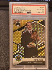 2021 Mosaic Black Gold Choice Prizm Man Of The Year #264 Drew Brees Saints /8