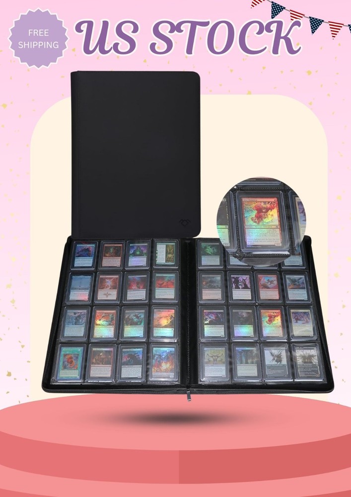 16 Pocket Top Loader Binder, Holds 640, Card Binder for 3″ x 4″ Toploaders