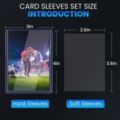 1000 Card Sleeves Top Loaders for 500 Hard + 500 Soft Sleeves, Clear