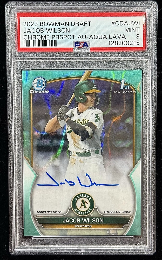 2023 Bowman Chrome 1st RC Auto Jacob Wilson #CDA-JWI Aqua Lava Refractor /199
