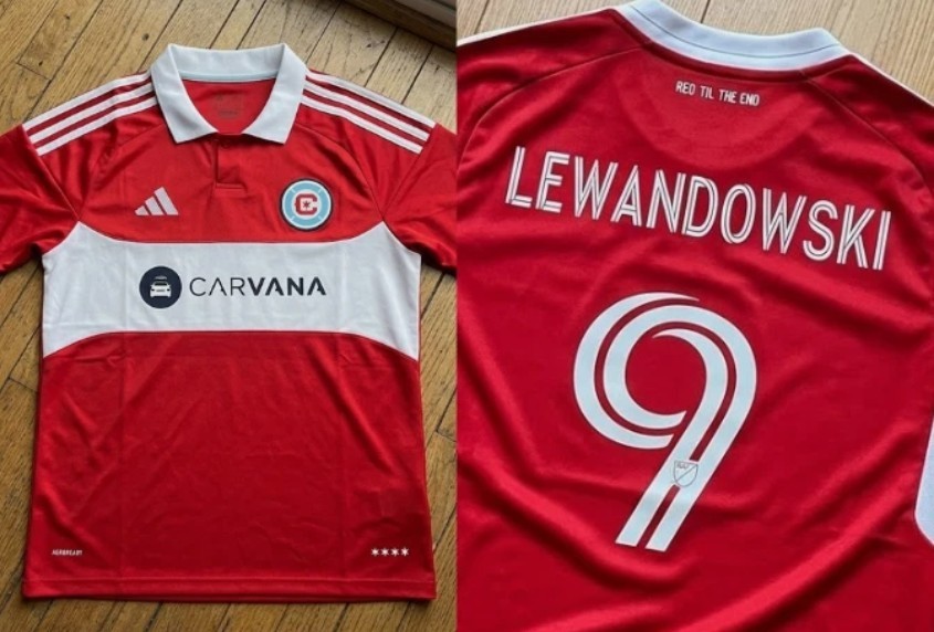 NEW!! Chicago Fire Lewandowski #9 Jersey Red Soccer Shirt Size S-2XL