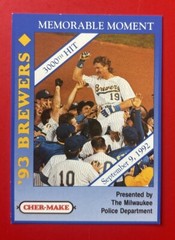 1993 MILWAUKEE BREWERS Robin Yount 3000 Hit Police Baseball Card Vtg MLB HOF MPD