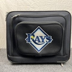 Denco MLB Tampa Bay Rays Logo Carry-On Rolling Suitcase Wheeled Luggage Black