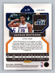 2021-22 Panini Prizm #29 Hassan Whiteside Silver Wave Utah Jazz