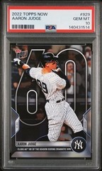 AARON JUDGE * PSA 10 * 2022 TOPPS NOW * 60th HR OF SEASON * YANKEES CARD #929