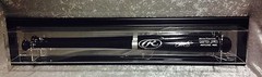Premium Wall Mount Baseball Bat Display Case, Black frame with Mirror Back