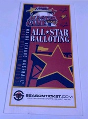 2000 MLB All Star Game Official Voting Ballot Atlanta Braves Turner Field Host