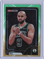 2025-26 Hoops #177 Derrick White Rainbow Gold and Green #/199