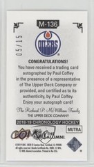 2018 Chronology Time Capsule Canvas Minis 5/15 Paul Coffey #M-136 Auto HOF 2vh
