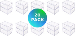 20 Pack Clear Acrylic Card Storage Boxes with Lids – 3 1/2″ L X 2 1/2″ W X 2″ H