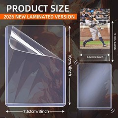 2026 Version 100ct 3×4 Laminated Toploaders & 100 Sleeves For 35pt Trading Cards