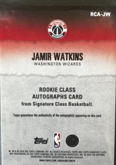 2025 Topps Signature Class Jamir Watkins RC Auto Rookie Class Autograph W RCA-JW