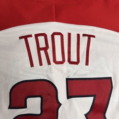 Majestic Mike Trout LA Angels #27 Stitched Jersey Men’s XL White Red MLB