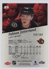 2025-26 Upper Deck Fleer Ultra Gold 102/250 Fabian Zetterlund #12 0nr3