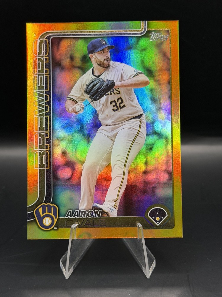 2025 Topps Series 2 #648 Aaron Civale – Milwaukee Brewers Gold /50