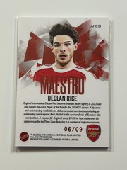 2025-26 Futera Club FX Arsenal Maestro Red #13 Declan Rice 06/09