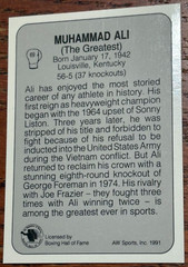 MINT 1991 ALL WORLD SPORTS BOXING ALI GOLD FOIL CARD #69-APR7726