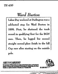 2000 Press Pass #TR 4 Ward Burton Techno-Retro