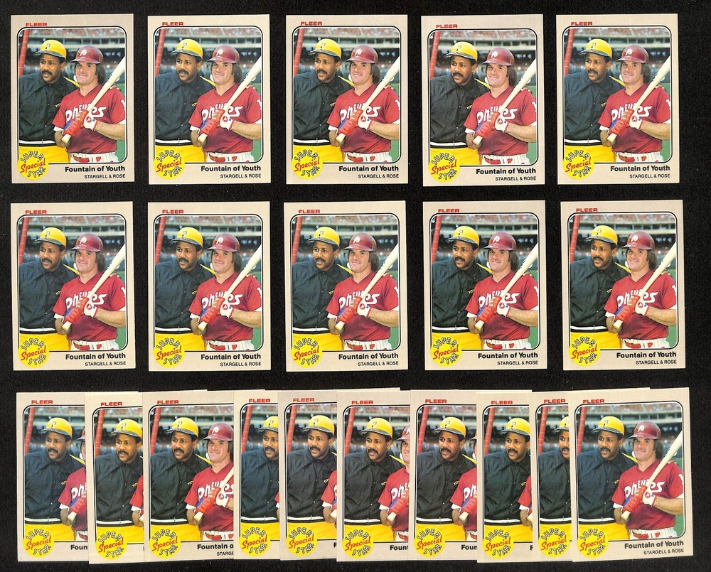 1983 Fleer #634 Pete Rose Willie Stargell 20ct Baseball Card Lot 1501L