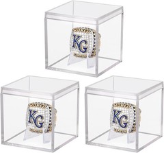 3 Pack Championship Ring Display Case Clear Acrylic Display Case- Storage Box
