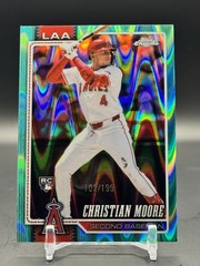 2026 Topps Chrome Christian Moore RC Aqua Raywave /199 Angels #232