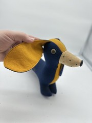 Vintage Notre Dame Ames Collegiate Mfg College Mascot Dachshund Dog Chain stitch