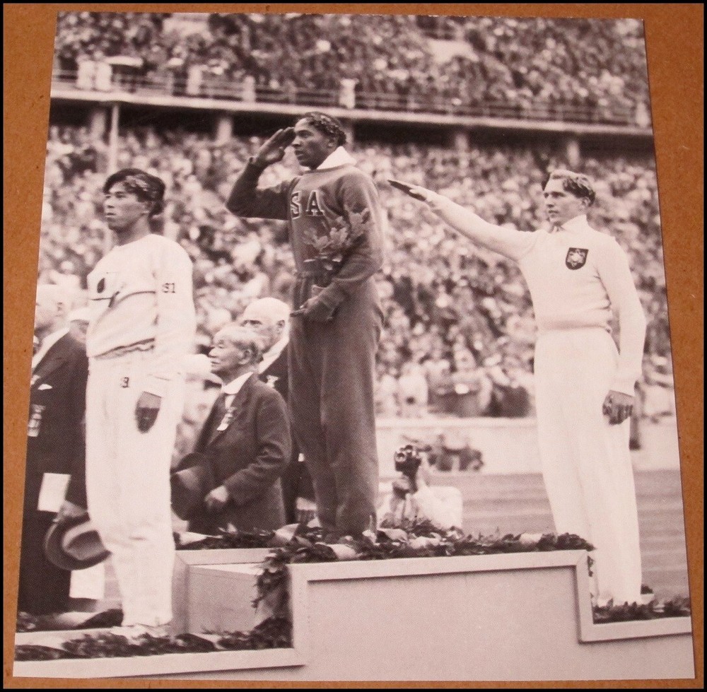 2003 Jesse Owens Berlin Olympics 1936 Photo Clipping 5″x5.75″ Luz Long Germany