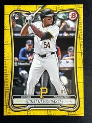 1st on Print Jhostynxon Garcia RC 2026 Bowman Baseball Paper Yellow Pattern /75