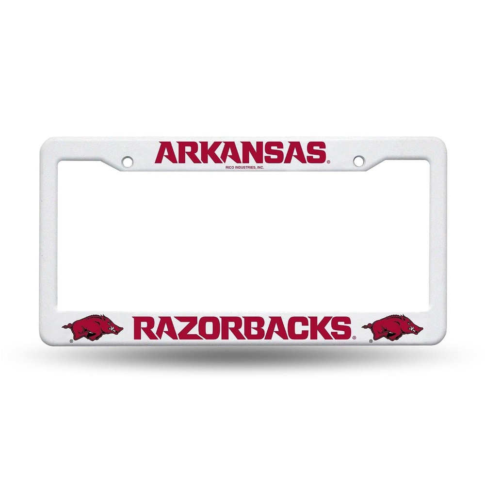 University of Arkansas Razorbacks Bold Logo License Plate Frame Tag Cover, White