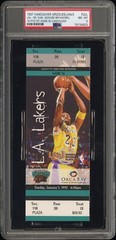 1997 KOBE BRYANT 1ST GAME IN VANCOUVER/16PT ROOKIE YEAR FULL TICKET LAKERS PSA 8