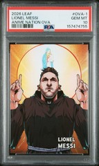 2026 Leaf Anime Nation Ova Shion Minabe #OVA1 Lionel Messi Gem Mint PSA 10 POP 2