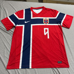 HOT SALE Erling Haaland #9 Norway Soccer V-Neck T-Shirt 2026 World Cup Home Tee