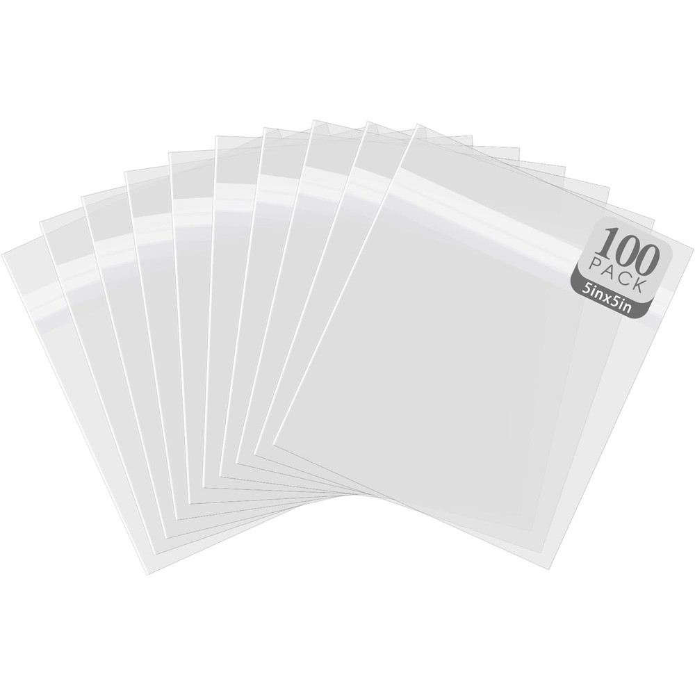Pack of 100 Crystal Clear Resealable Plastic Stoarge Self Sealing CellophaneBags