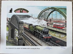 Sunderland LNER Limited Edition Print Signed By Artist 33cm x 26cm