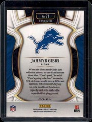 2025 Panini Select #71 Jahmyr Gibbs Pink Prizm Shock