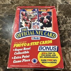 1989 Pro Set Football Series 1 wax Box 36 Mylar Packs Cardboard Insert