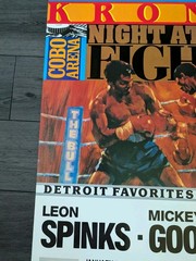Original Leon Spinks V Mickey Goodwin 1985 Boxing Poster 23×35 Schlitz Kronk Gym
