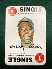 1968 Topps – Game Card – “Hammerin'” Hank Aaron #4 EX+ HOF clean & glossy