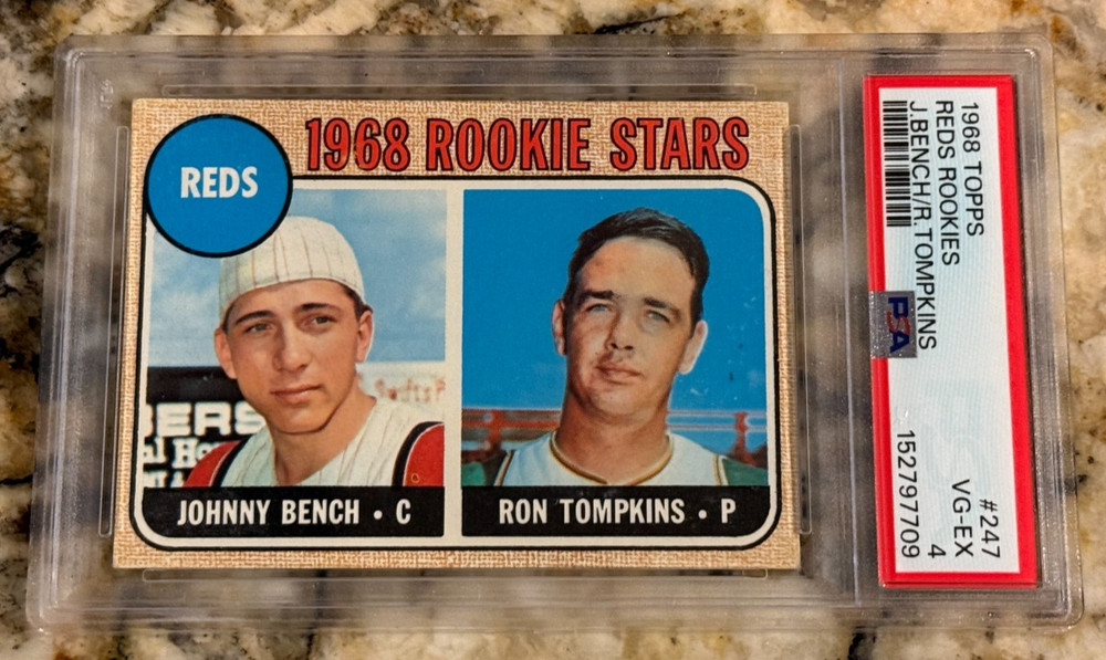 1968 Topps Johnny Bench RC #247 PSA 4 Freshly Graded Centered Reds HOF Rookie