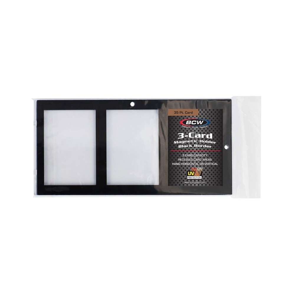 20 BCW Black Border Magnetic 35pt. Standard Sized 3-Card Holders