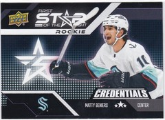 2022-23 Upper Deck Credentials 1st Star of the night RC #1SR-4 Matty Beniers