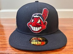 Cleveland Indians Chief Wahoo 1954 ASG New Era 59Fifty Fitted Hat Navy-Pink UV