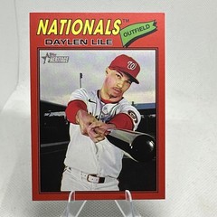2026 Topps Heritage #124 Red Border Daylen Lile Washington Nationals