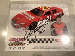 ELLIOTT SADLER AUTOGRAPHED 2012 JGR ONE MAIN FULL SIZE HELMET & AUTOGRAPHED CARD
