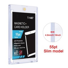 1-50PCS Magnetic Card Holders for 55pt-180pt Trading Cards Acrylic UV Protection
