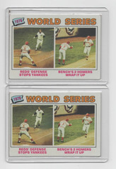1977 Topps World Series w/back of Yankees batting stats #412 w/sleeve-2card lot