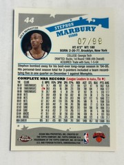 2006-06 TOPPS CHROME – GOLD REFRACTOR – STEPHON MARBURY #07/99 – NY Knicks