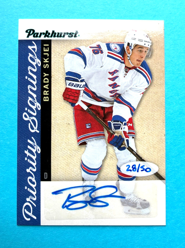 Brady Skjei 2016-17 UD Parkhurst Priority Signing Auto 28/50 #PS-BS Rangers