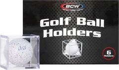 6 BCW Golf Ball Display Cases Clear Plastic 2 Part Cube Square Holder Autograph