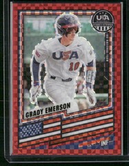 2026 Panini Stars & Stripes USA Baseball #155 Grady Emerson Red Power #/149